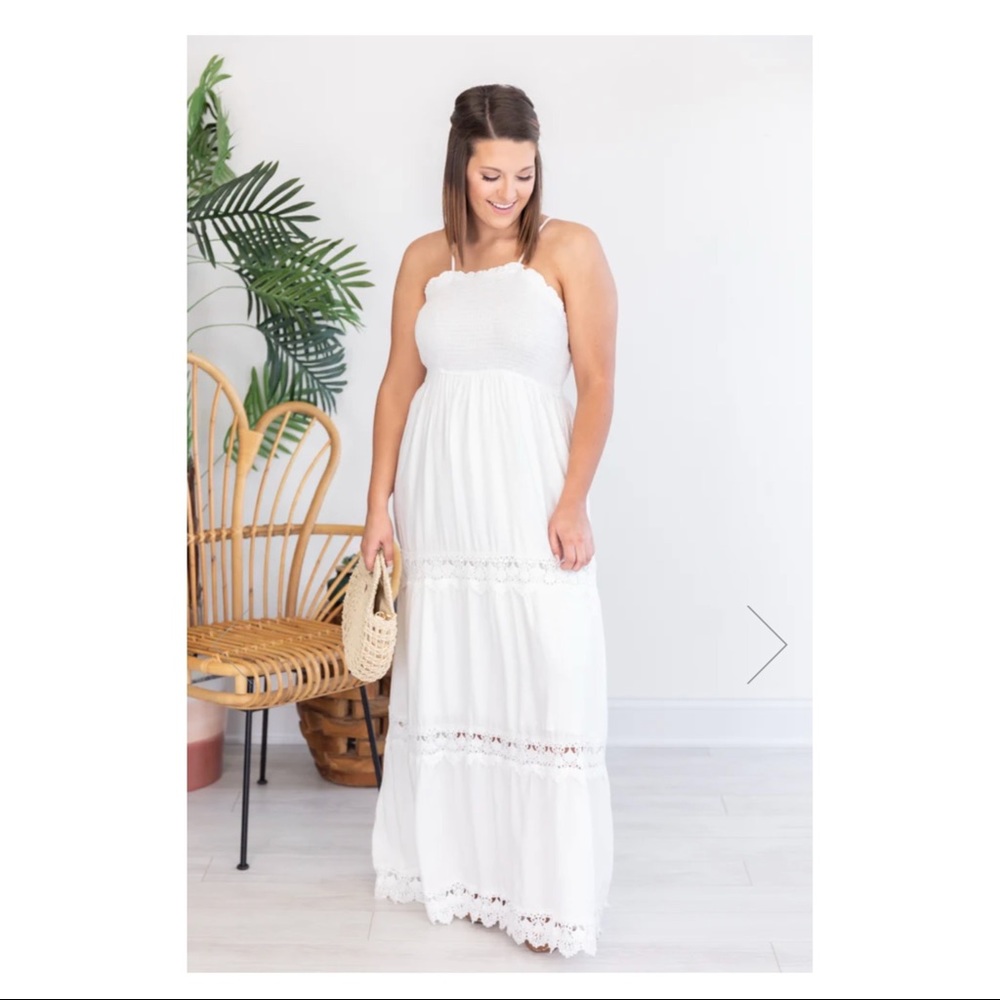 Pink Lily White Maxi Dress